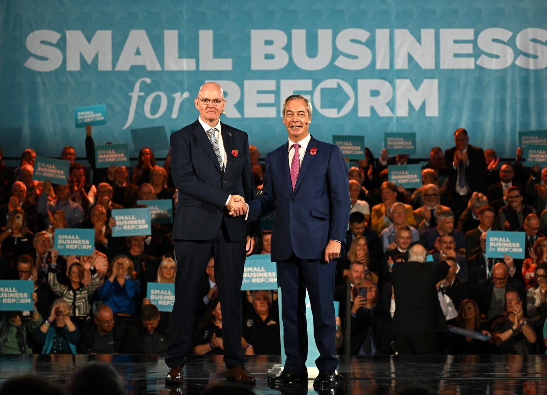 Nigel Farage with Checkatrade boss.