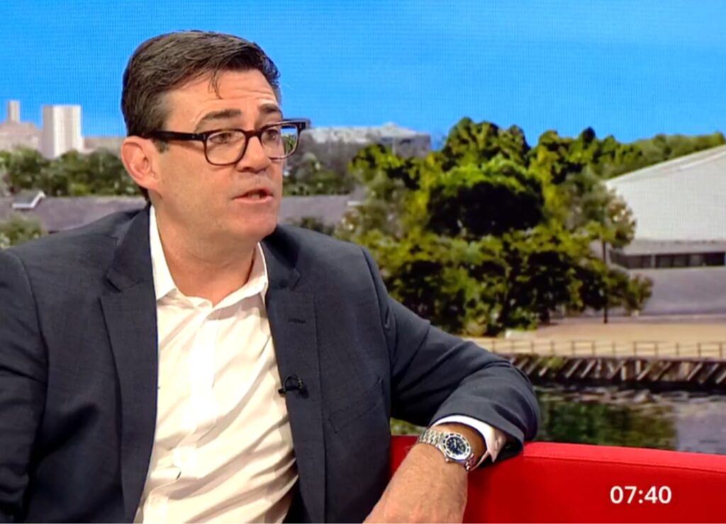 The mayor of Greater Manchester Andy Burnham