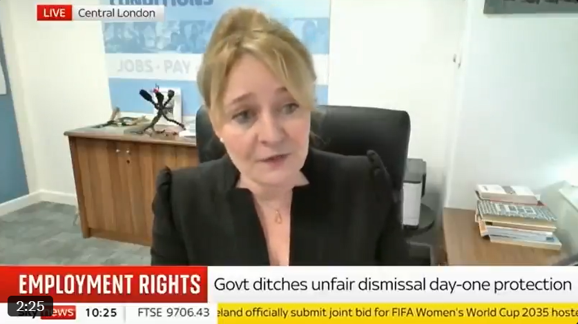 Unite general secretary Sharon Graham launched a fierce criticism of the Government.