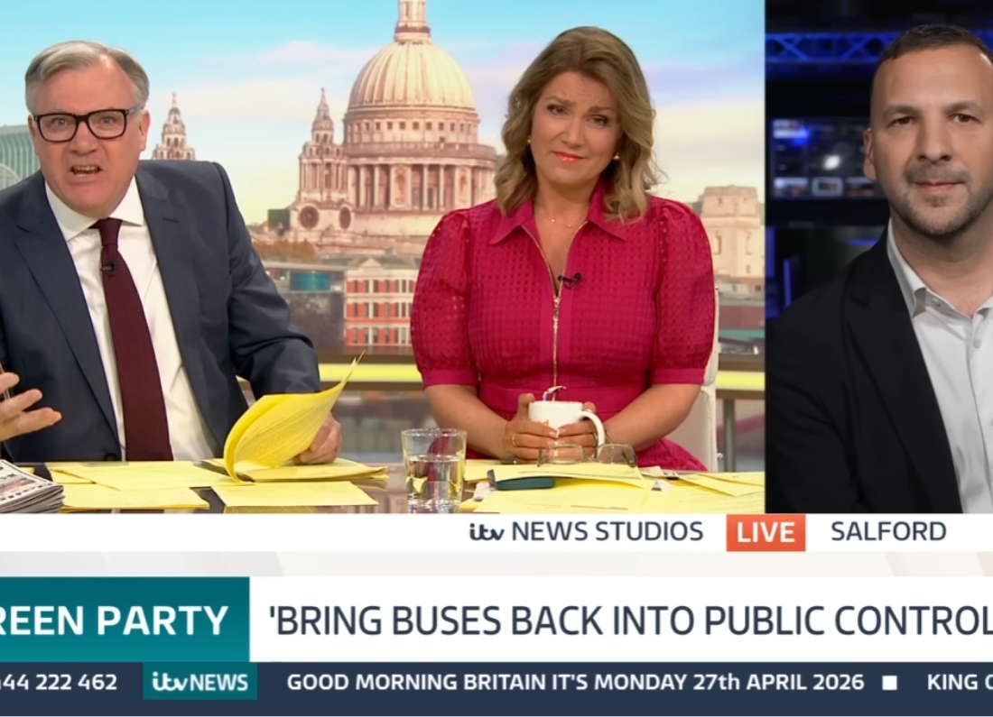 Zack Polanski joins Good Morning Britain live from Salford to discuss bringing buses back into public control.