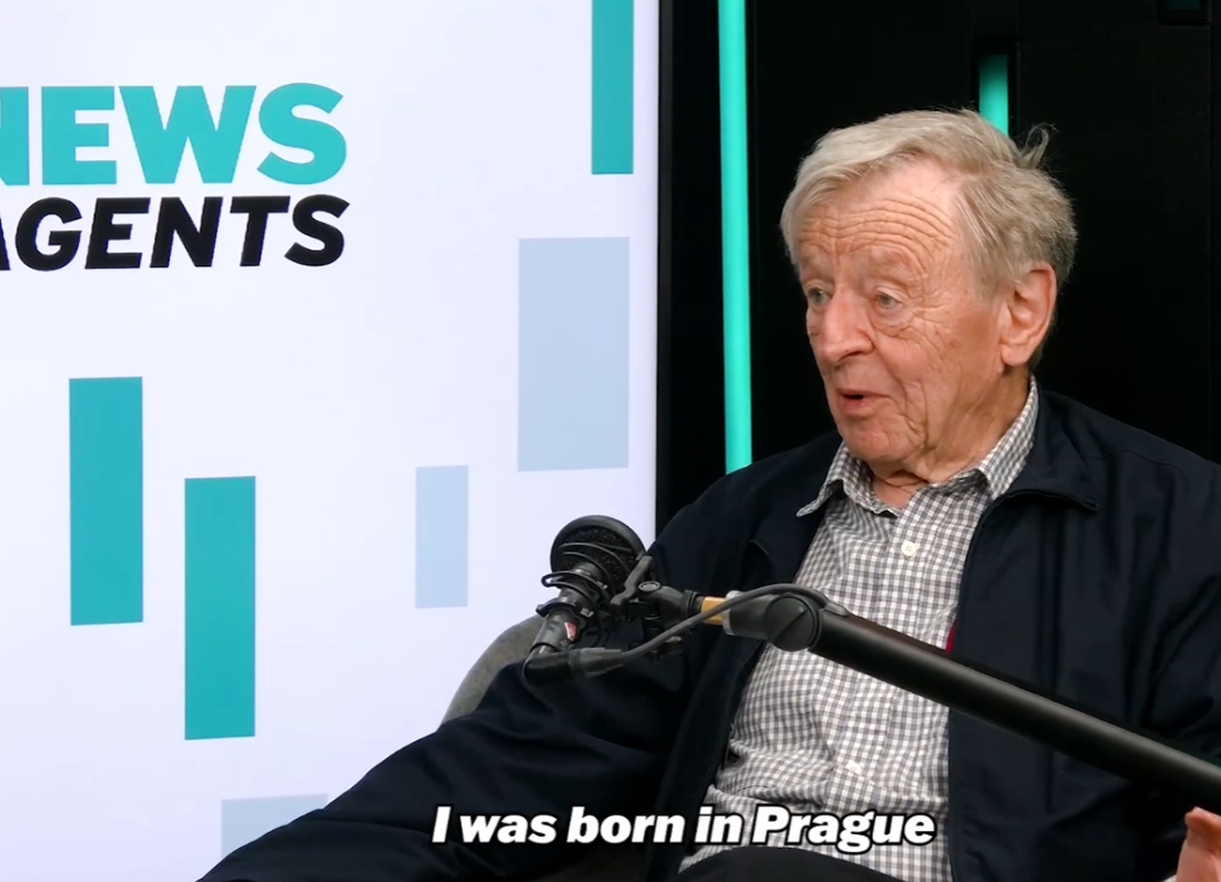 Lord Alf Dubs speaking on The News Agents about escaping the Nazis as a child on the Kindertransport.