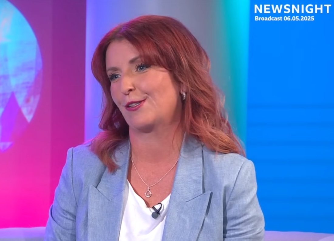 Louise Haigh appearing on BBC Newsnight during a discussion about Labour’s economic direction and the next prime minister’s agenda.
