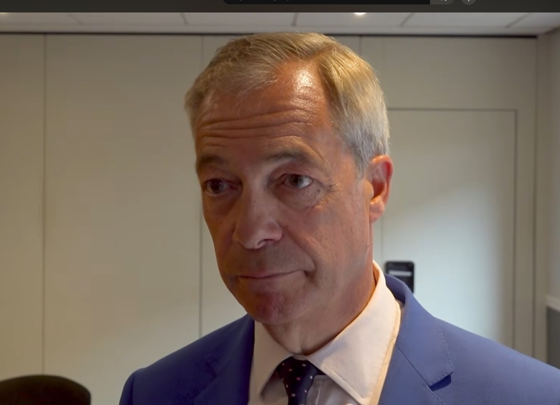 Nigel Farage speaking in a video interview after saying Reform UK would “gladly” accept further donations from Christopher Harborne.