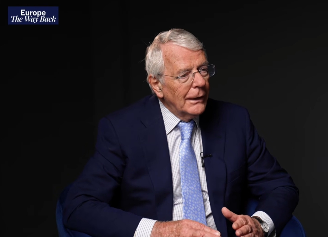 Sir John Major speaking during an interview with The Independent for its “Europe: The Way Back” series.