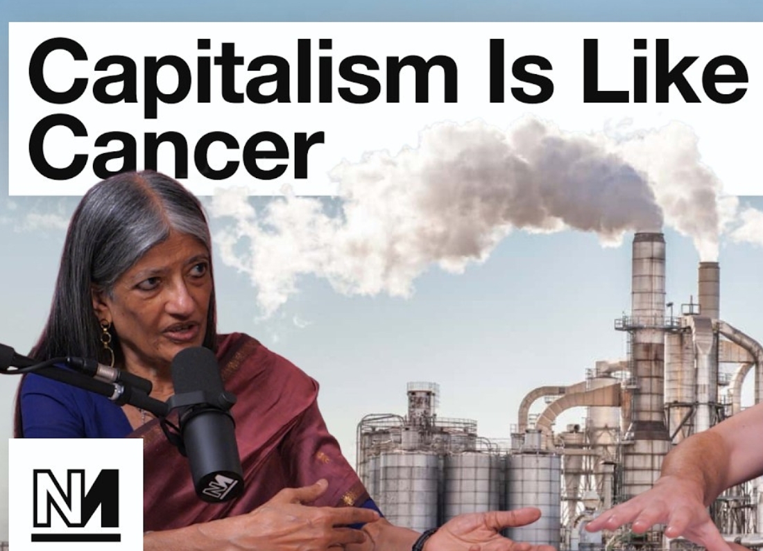 Economist Jayati Ghosh appearing on Novara Media in a video titled “Capitalism Is Like Cancer”, discussing growth, capitalism and moving beyond GDP.