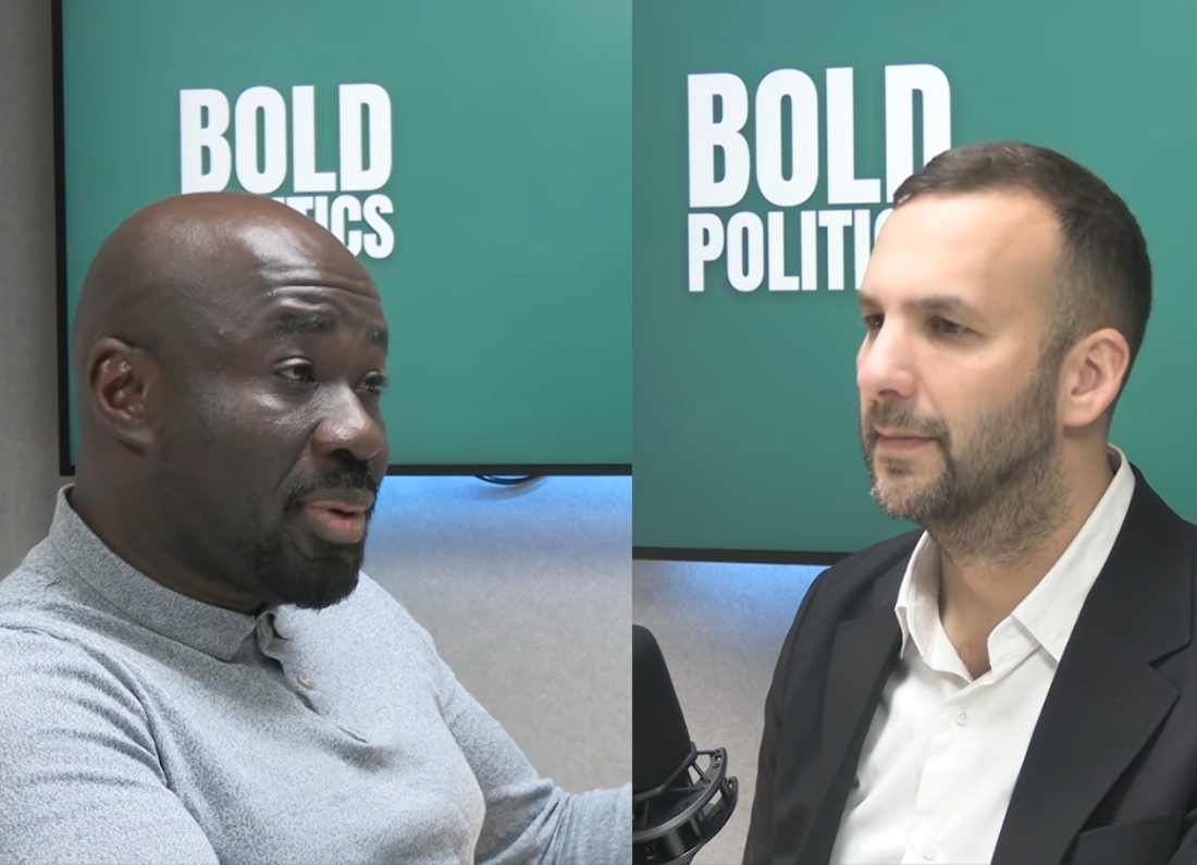 Kojo Koram speaking with Zack Polanski on Bold Politics during a discussion about drug policy, regulation and prohibition.