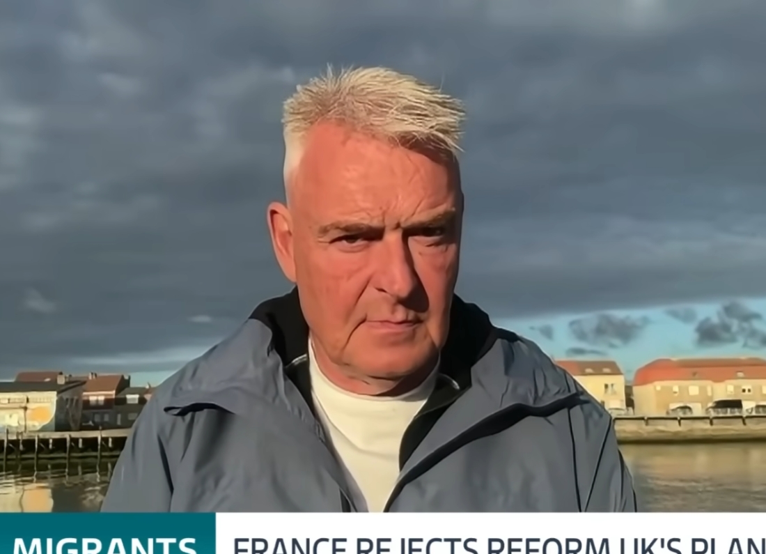 Lee Anderson speaking from Calais during a Good Morning Britain interview about Reform UK’s Operation Fortress plan