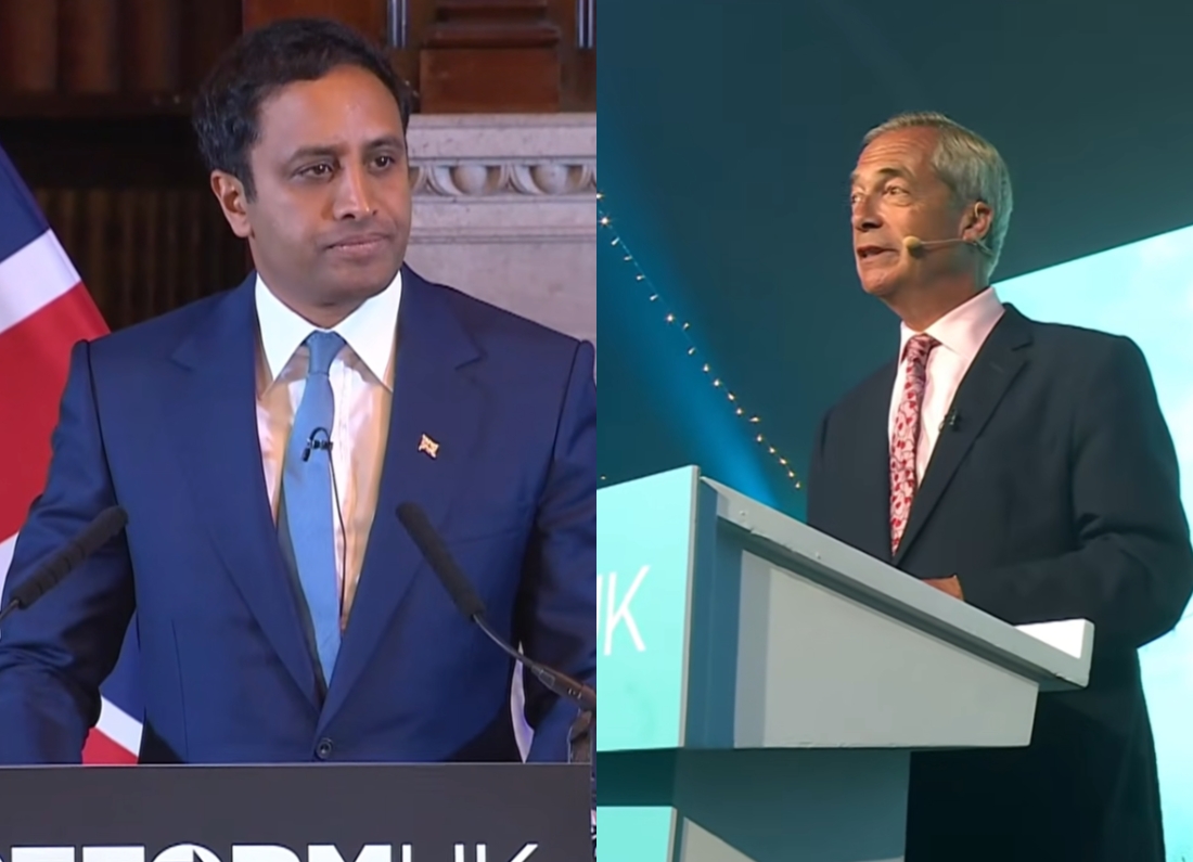 Nigel Farage and Zia Yusuf amid reports of a growing split inside Reform UK Image title: Nigel Farage and Zia Yusuf Reform UK row