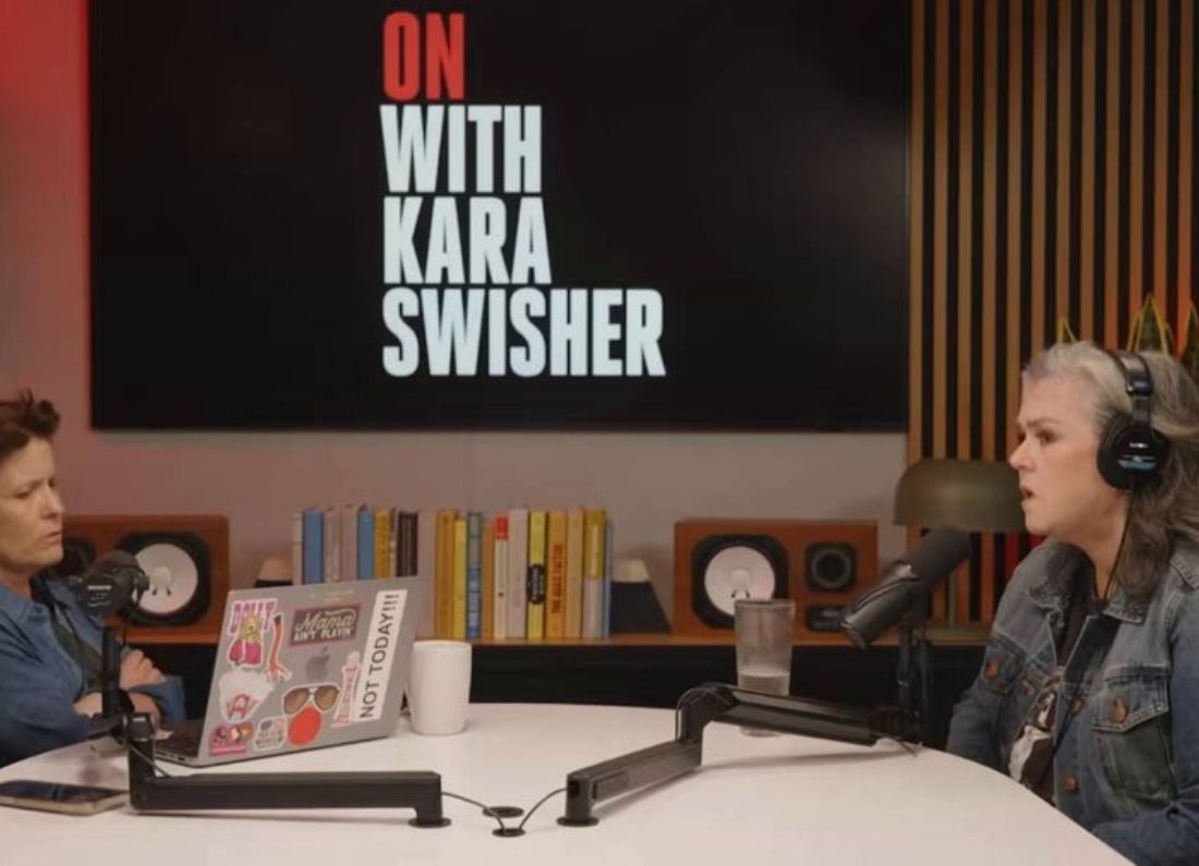 Rosie O’Donnell speaks to Kara Swisher during an interview about Donald Trump