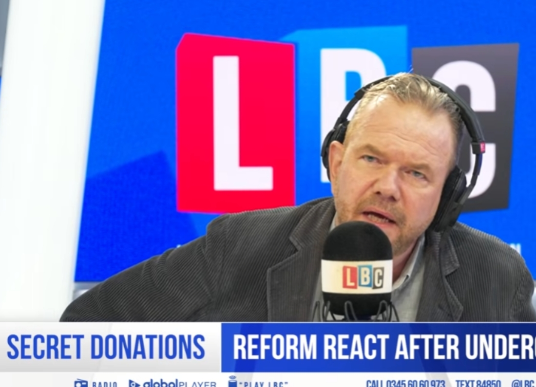 James O’Brien speaking on LBC about Nigel Farage and Reform UK supporters