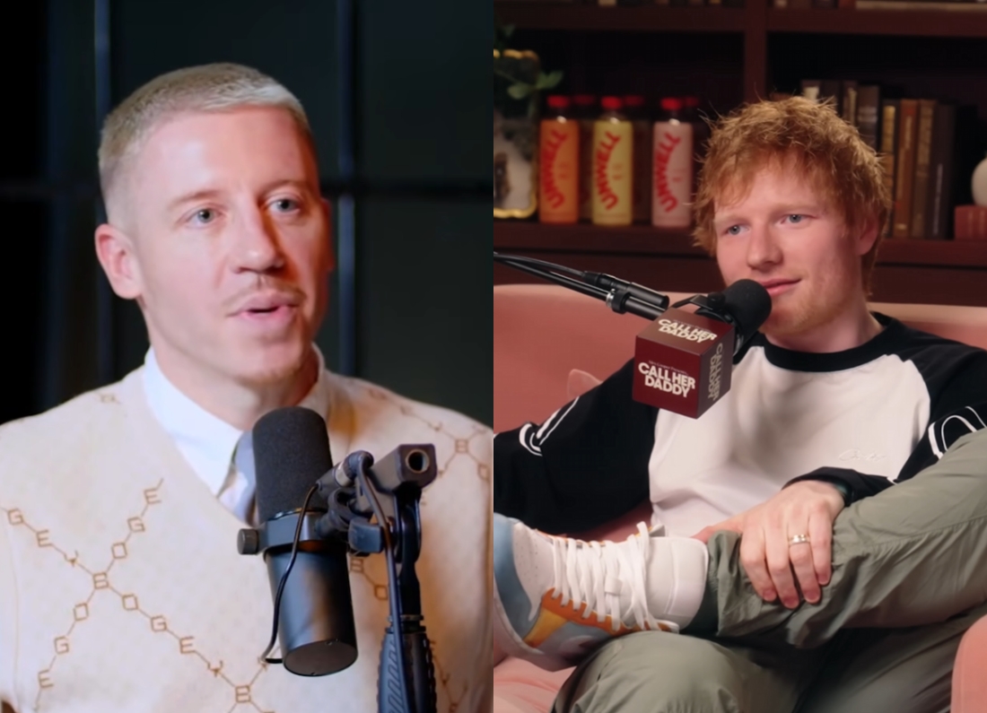 Macklemore and Ed Sheeran pictured separately following Macklemore’s removal from the Loop Tour