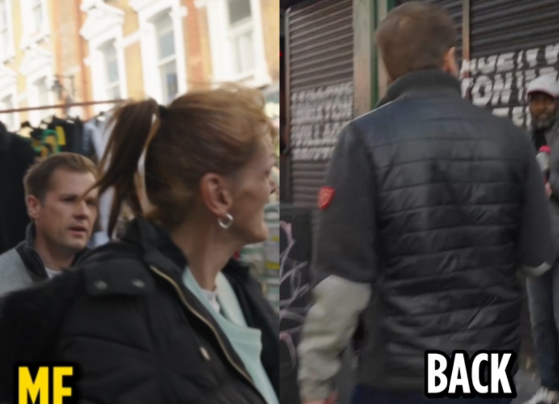 Reform UK politician Robert Jenrick outside a Greggs in Brixton while filming a video confronting people he accused of shoplifting.