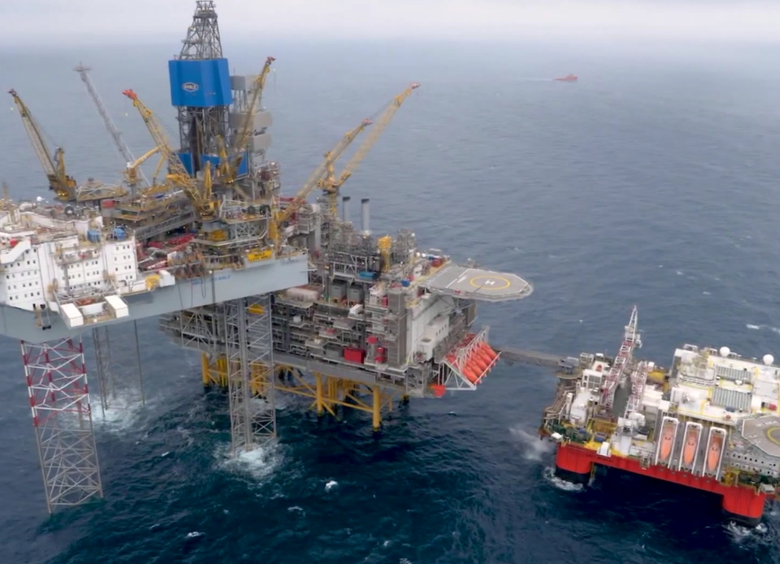North Sea oil platform as ten trade unions urge Andy Burnham’s government to reject development of the Rosebank oil field.